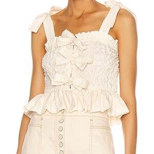 Ulla Johnson “Faye” smocked top and “Anela” shorts set